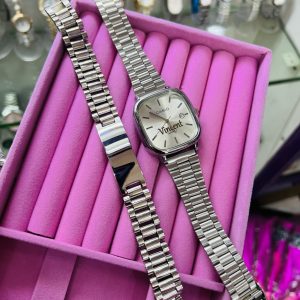 Silver face Casio watch and bracelet no box