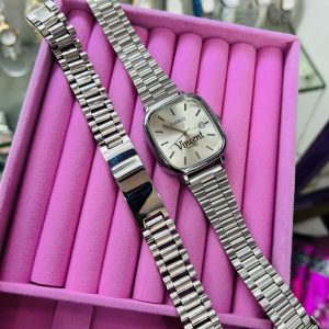 Silver face Casio watch and bracelet no box