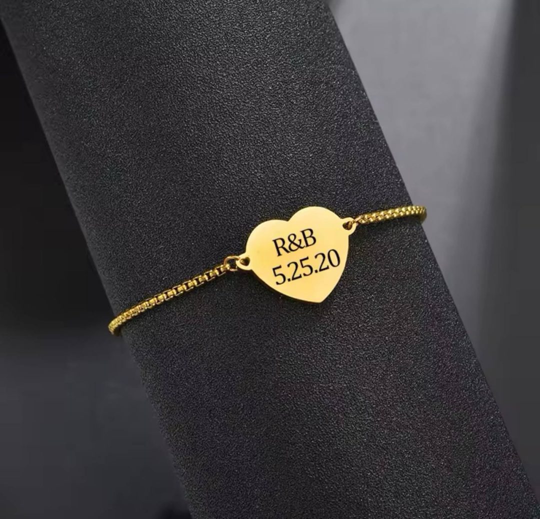 Engraved unique silver  love bracelet - Image 2