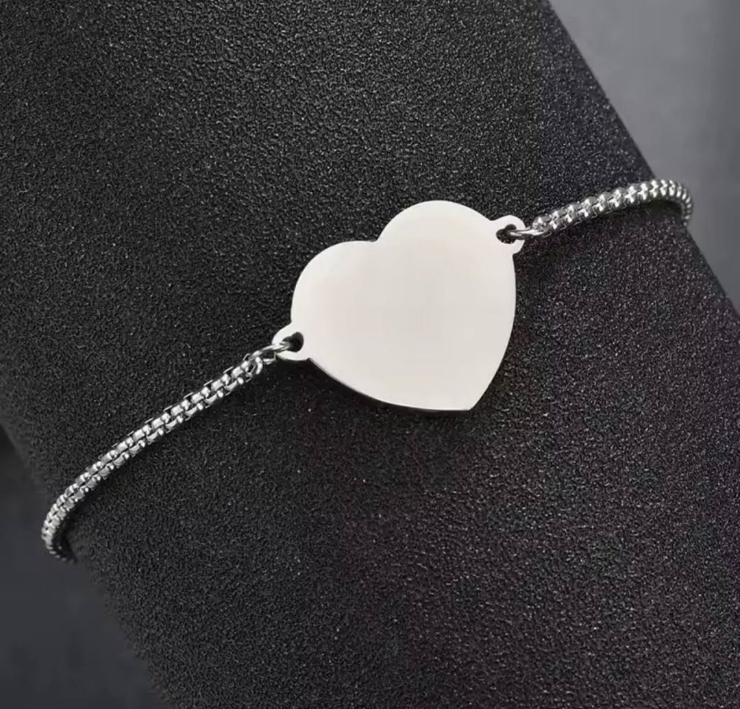 Engraved unique silver  love bracelet