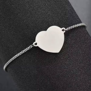 Engraved unique silver  love bracelet