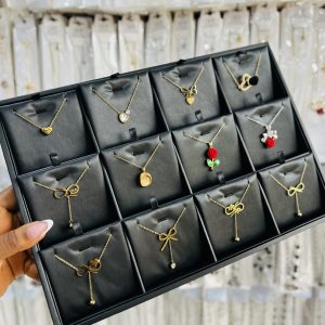 A dozen of stainless steel necklaces (12pcs)