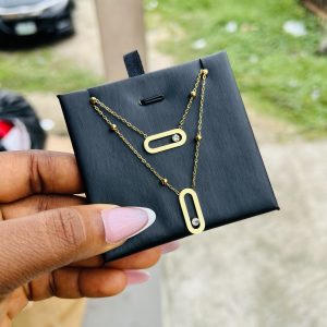 Double step stoned ball Dior necklace