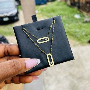 Double step stoned ball Dior necklace