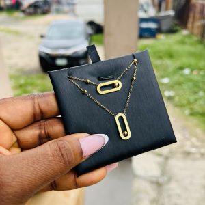Double step plain ball Dior necklace