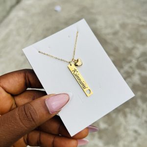 Engraved female flat love necklace with love charms