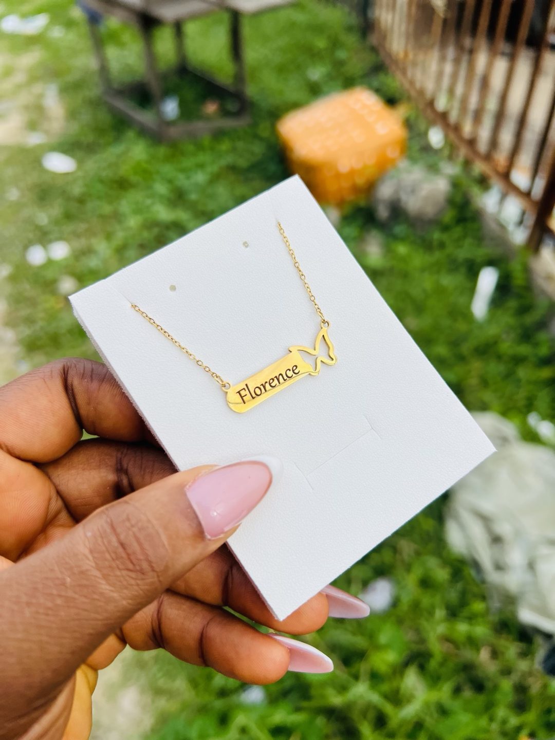 Engraved female butterfly necklace - Image 2