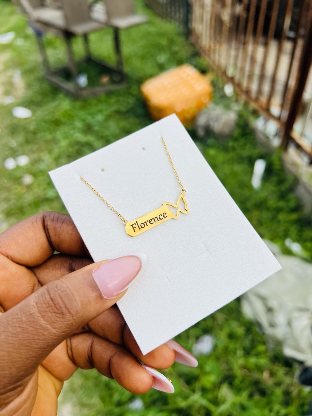 Engraved female butterfly necklace - Image 6