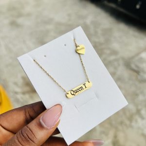 Engraved female love chest rest necklace