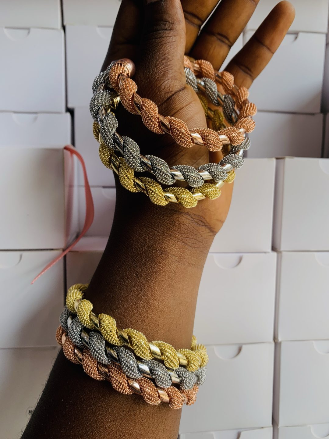 Amiga three toned bangle set 002