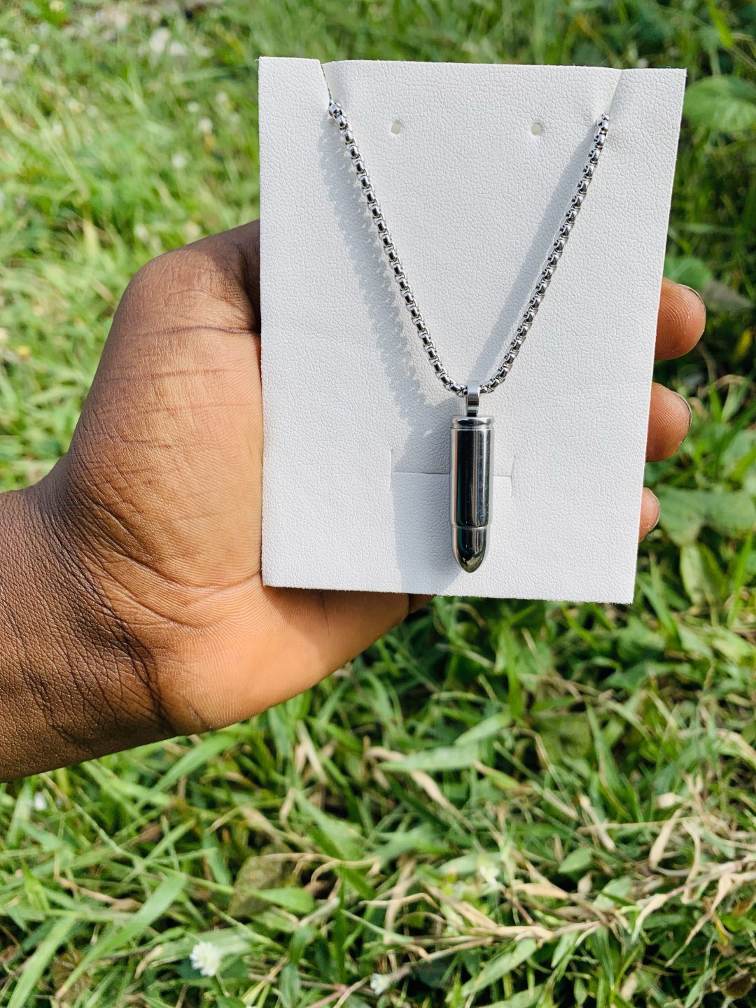 Bullet silver steel necklace 003 - Image 2