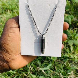 Bullet silver steel necklace 003