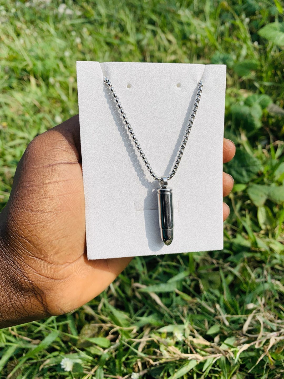 Bullet silver steel necklace 003 - Image 3