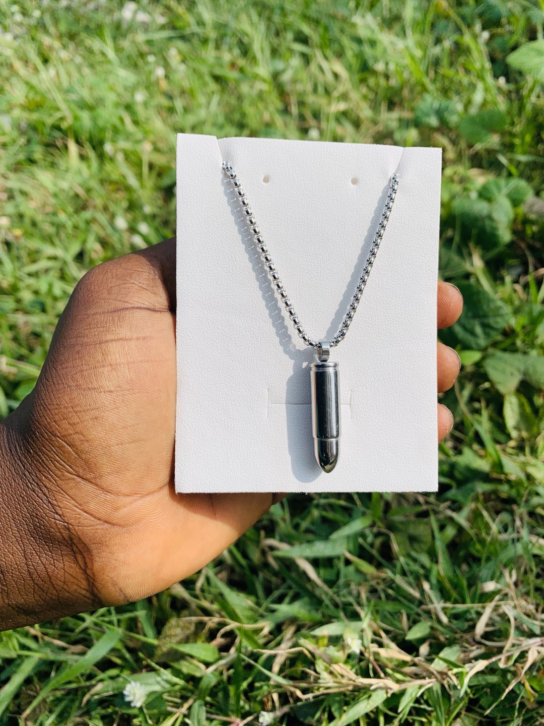 Bullet silver steel necklace 003 - Image 4