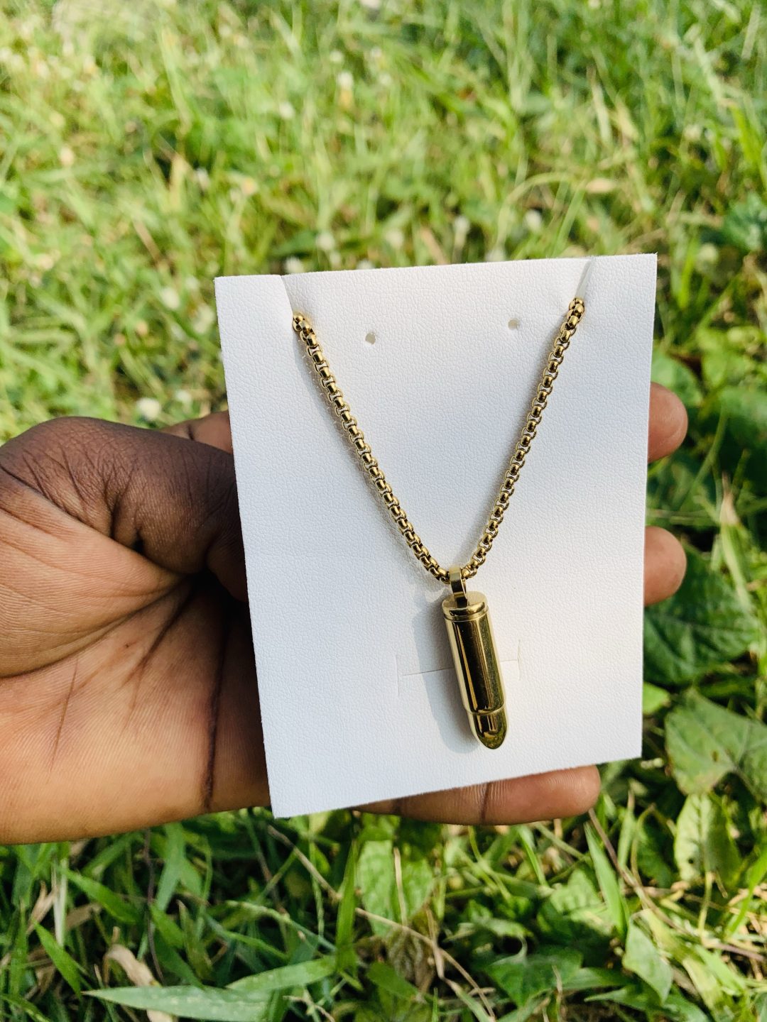 Bullet gold steel necklace 001 - Image 2