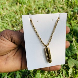 Bullet gold steel necklace 001