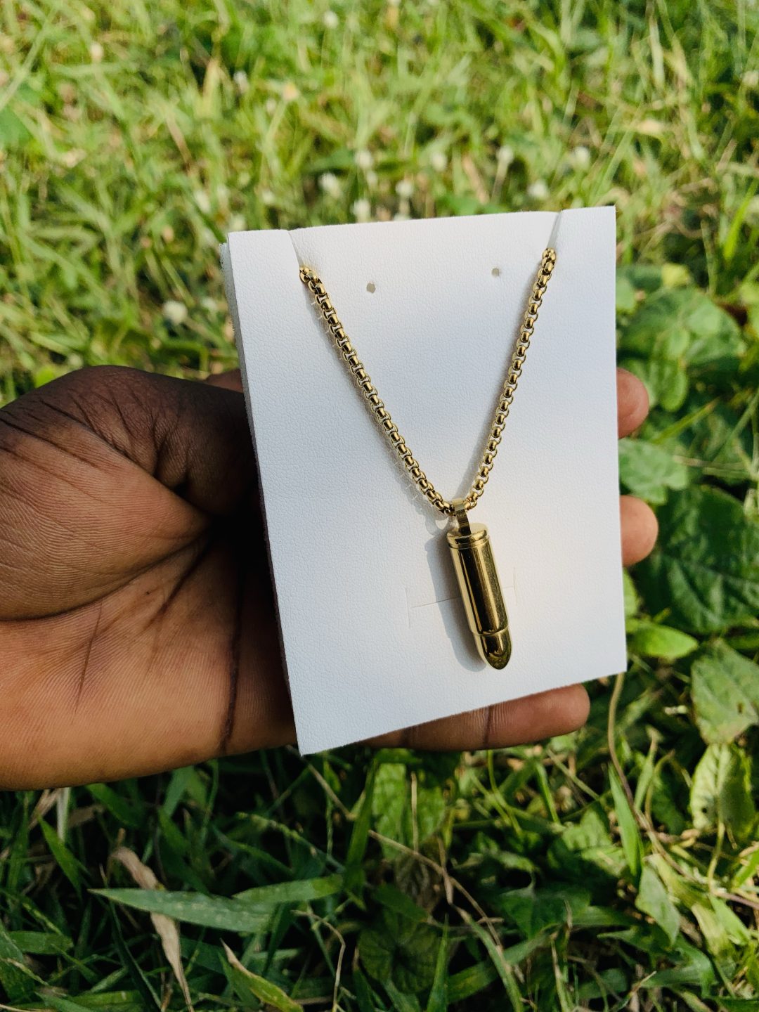 Bullet gold steel necklace 001 - Image 5