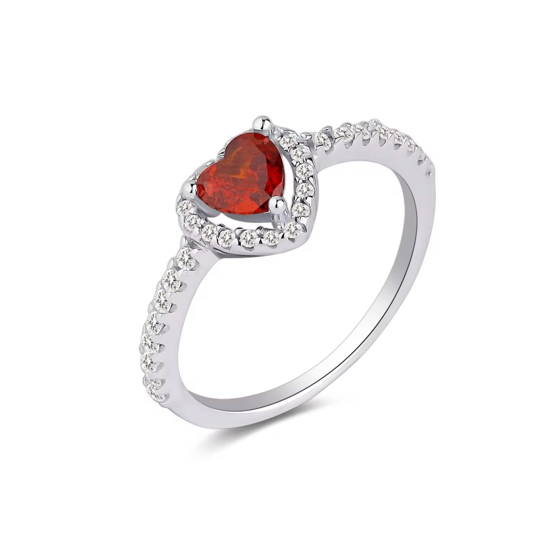Red stone Pandora style promise ring - Image 8