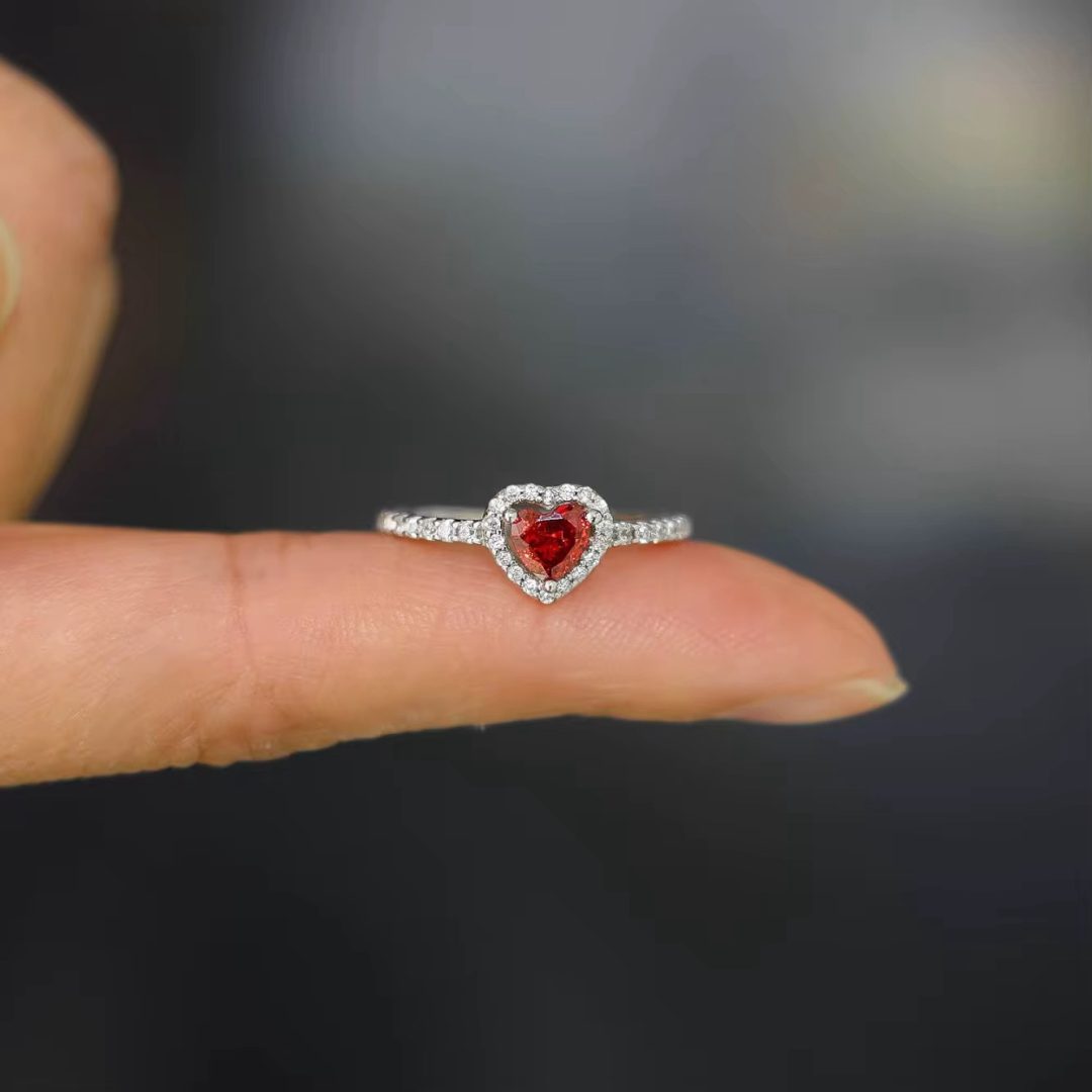 Red stone Pandora style promise ring - Image 4