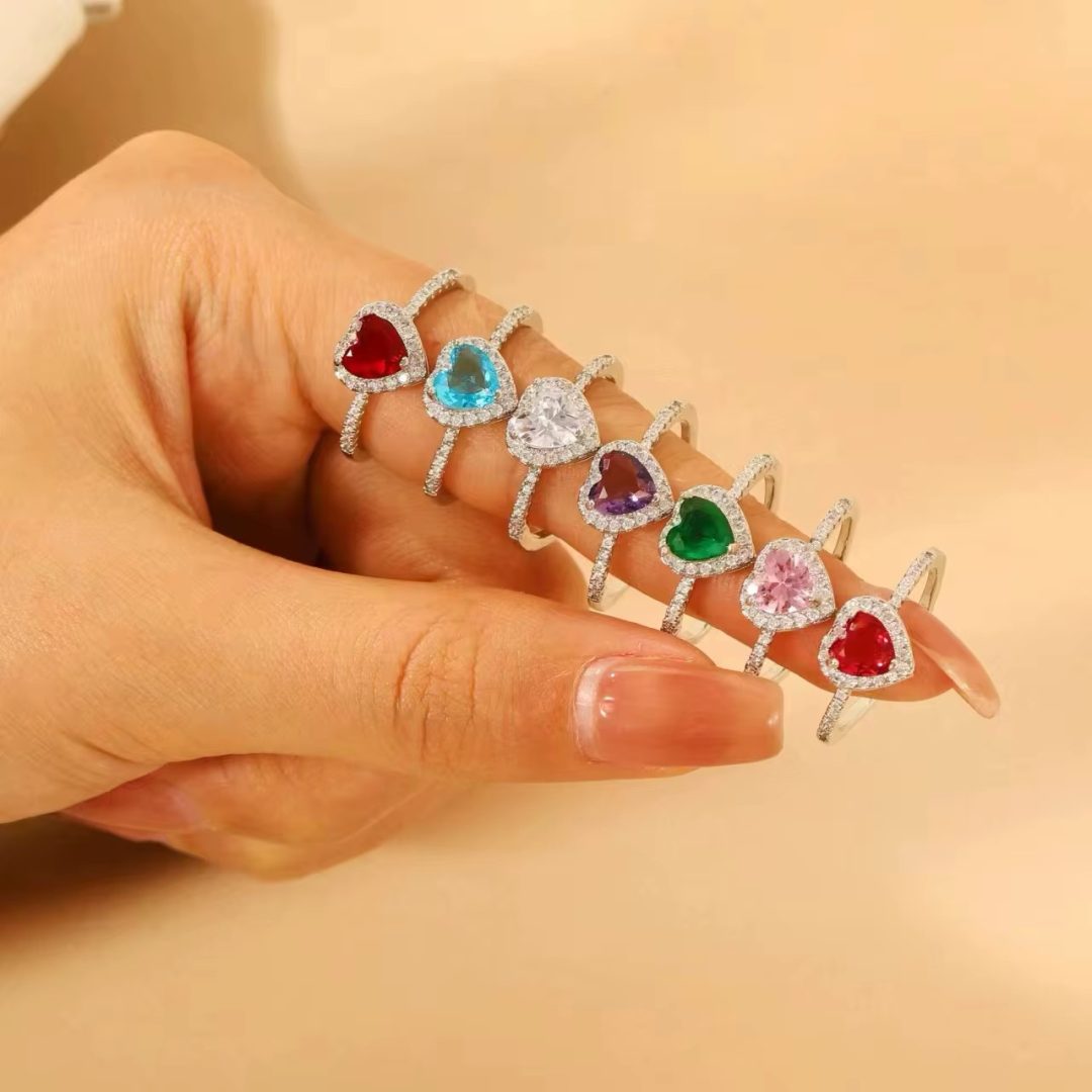 Green stone Pandora style promise ring - Image 3