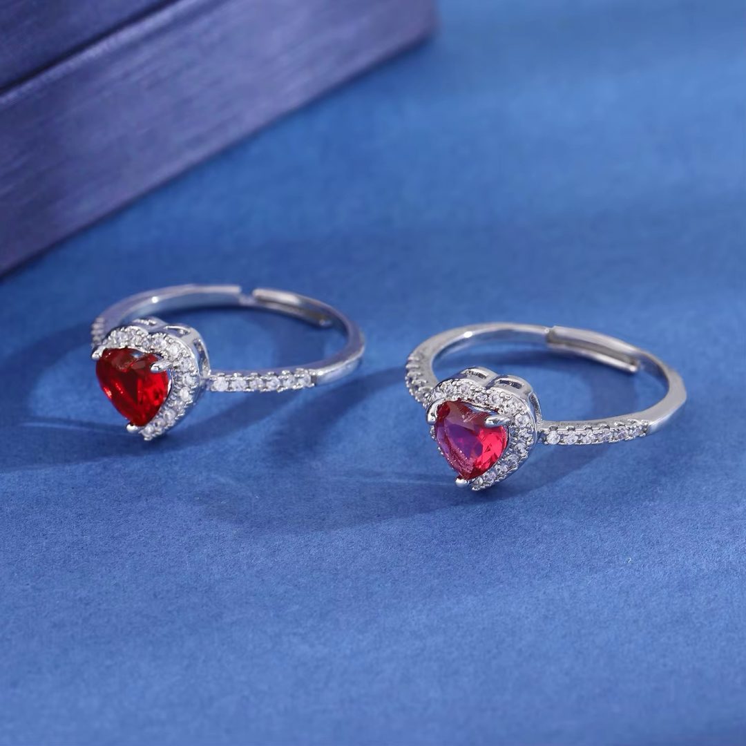 Red stone Pandora style promise ring - Image 7