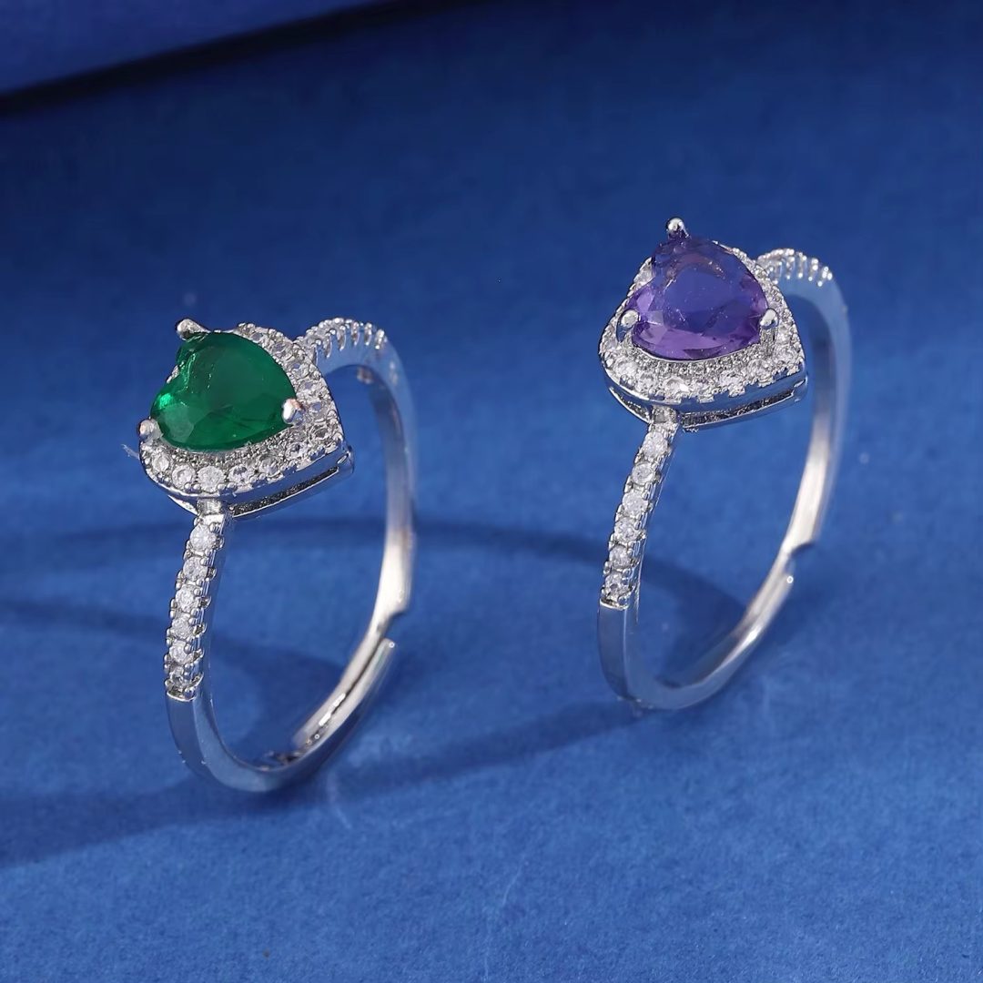 Green stone Pandora style promise ring - Image 4
