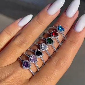 Purple stone Pandora style promise ring