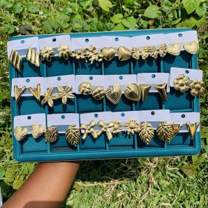 A Dozen of gold steel earrings (12pcs)