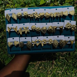 A Dozen of gold steel earrings (12pcs)