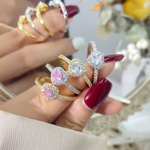 Pink stone Pandora style promise ring