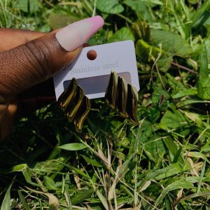 Gold Steel earring 001