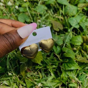 Gold steel earring 004