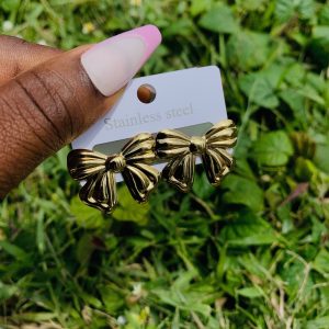Gold steel earring 005