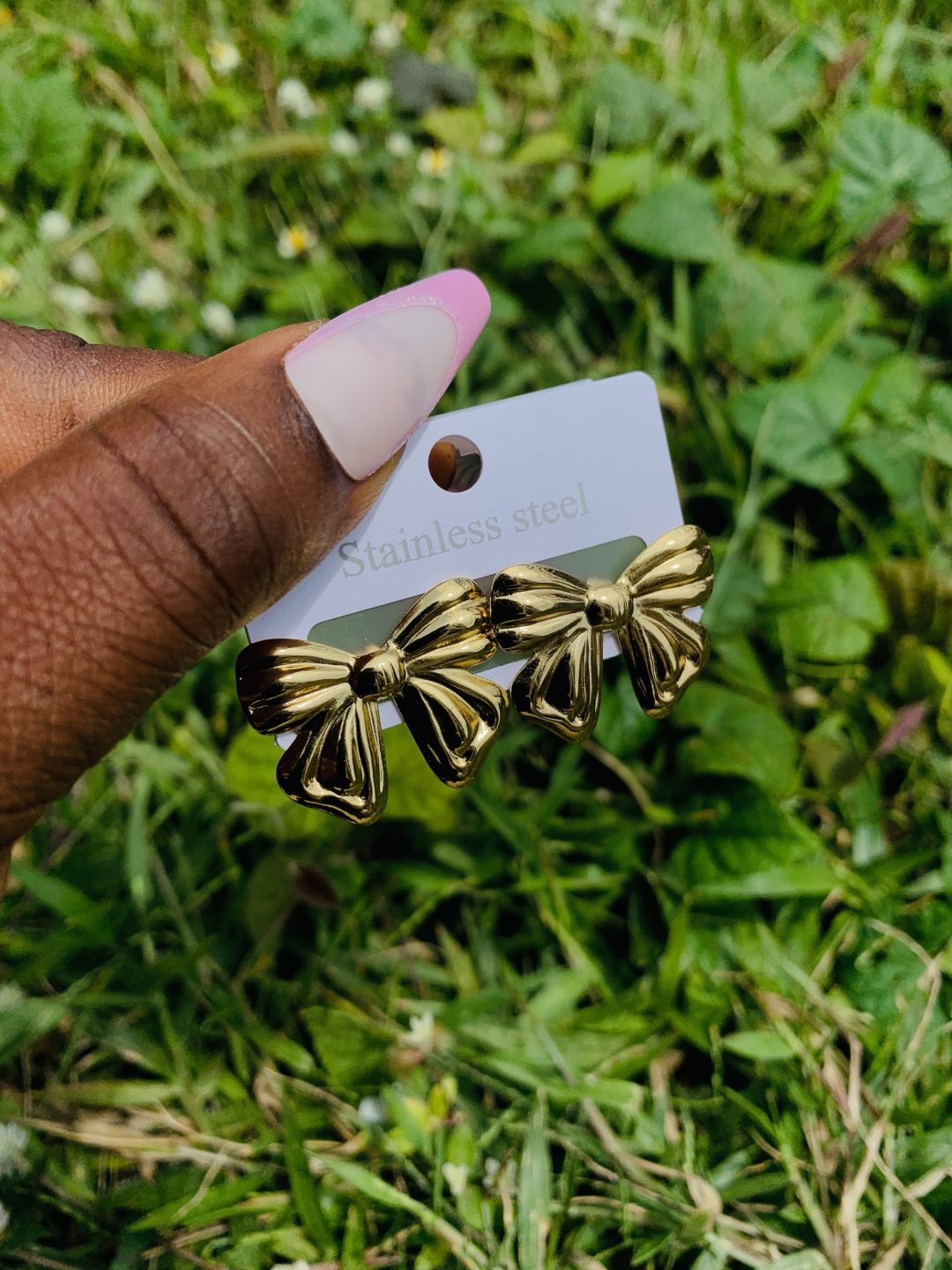 Gold steel earring 005