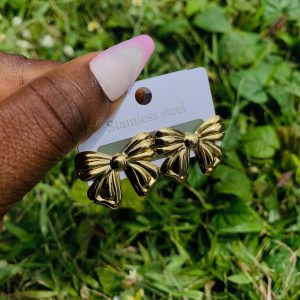 Gold steel earring 005