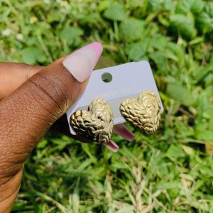 Gold steel earring 006