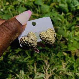 Gold steel earring 007