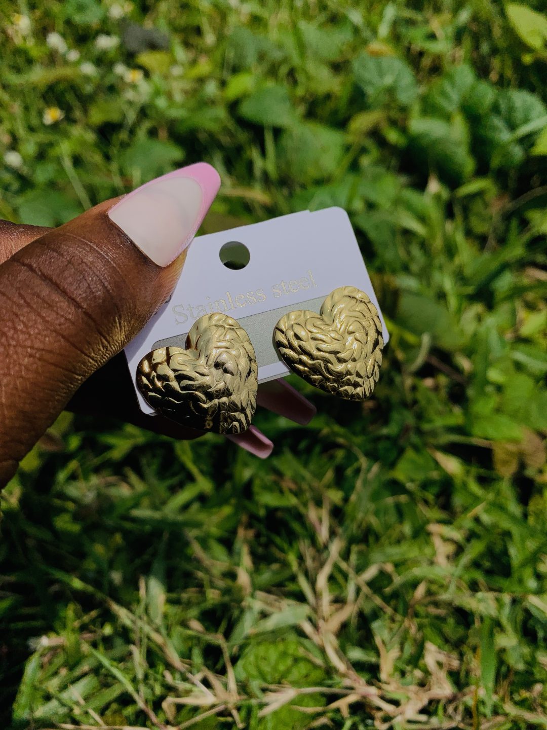 Gold steel earring 006