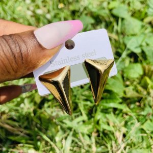 Gold steel earring 009