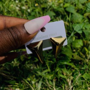 Gold steel earring 009