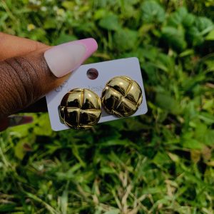 Gold steel earring 011