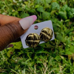 Gold steel earring 011