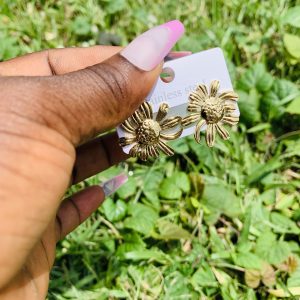 Gold steel earring 014