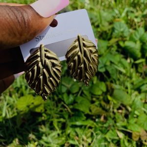 Gold steel earring 015