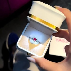 Red stone Pandora style promise ring