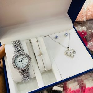 Female silver watch combo no box!