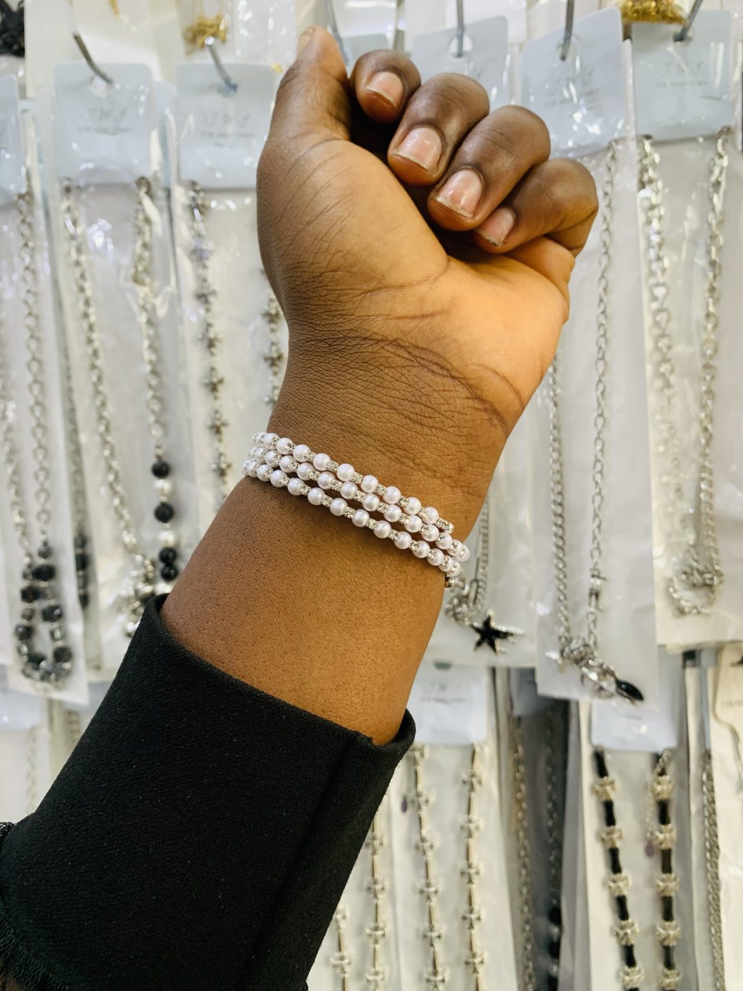 Three roll silver fashion bracelet 003 - Image 5