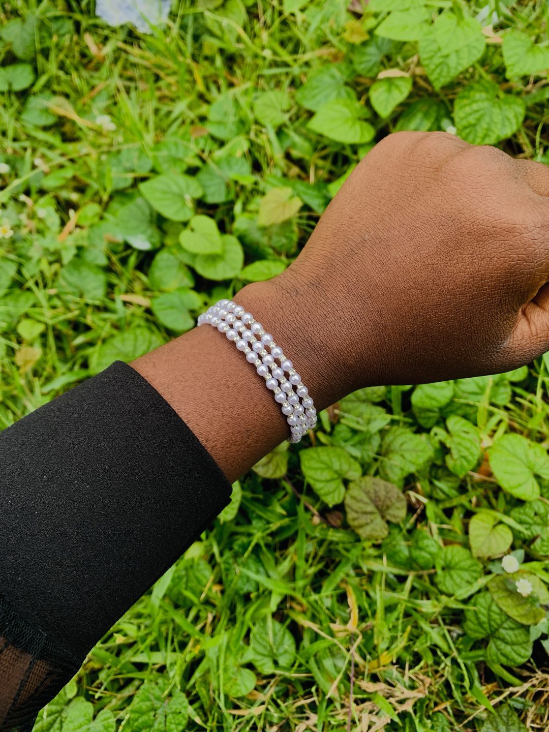 Three roll silver fashion bracelet 003 - Image 2