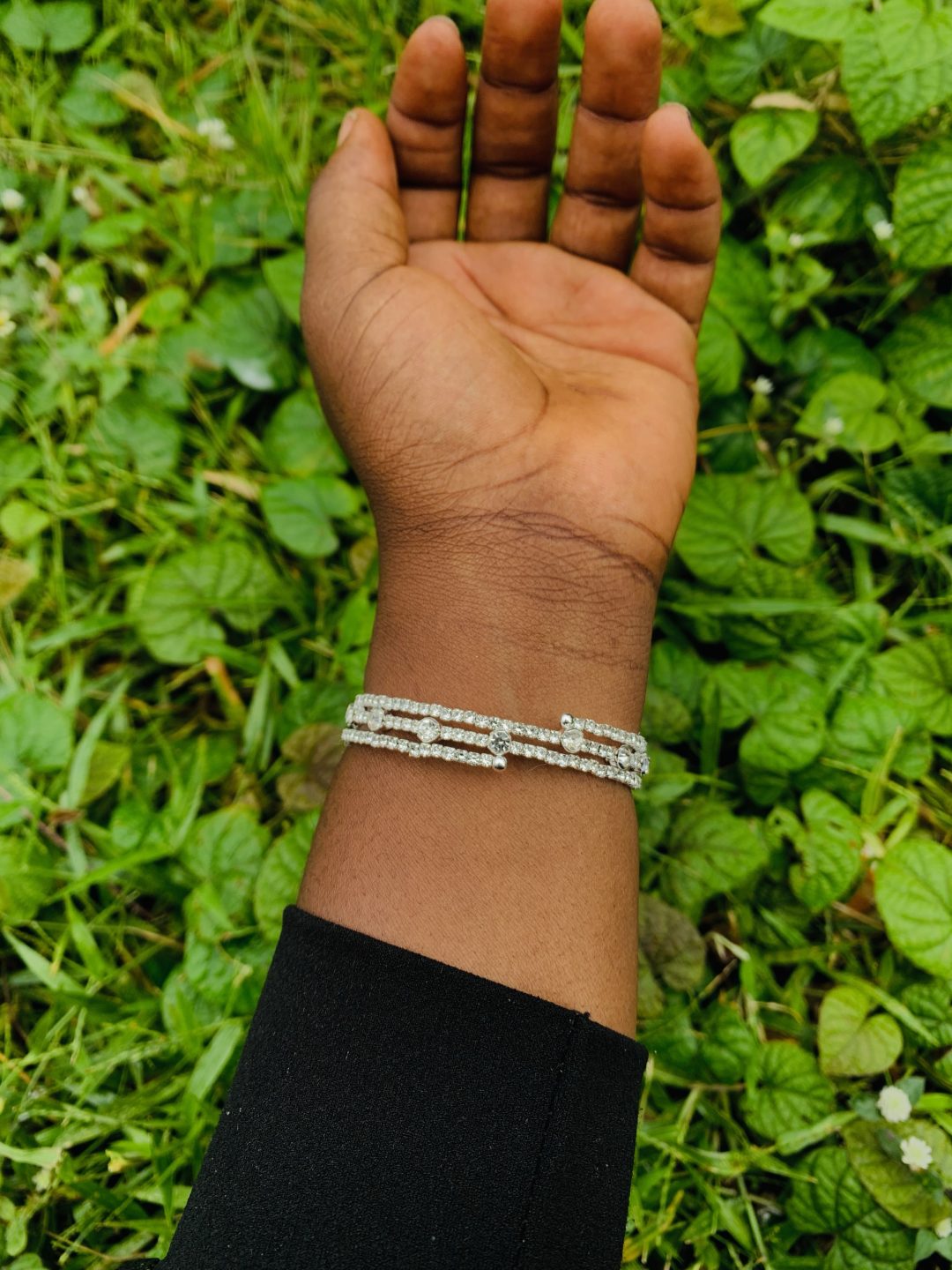 Three roll silver fashion bracelet 004 - Image 2