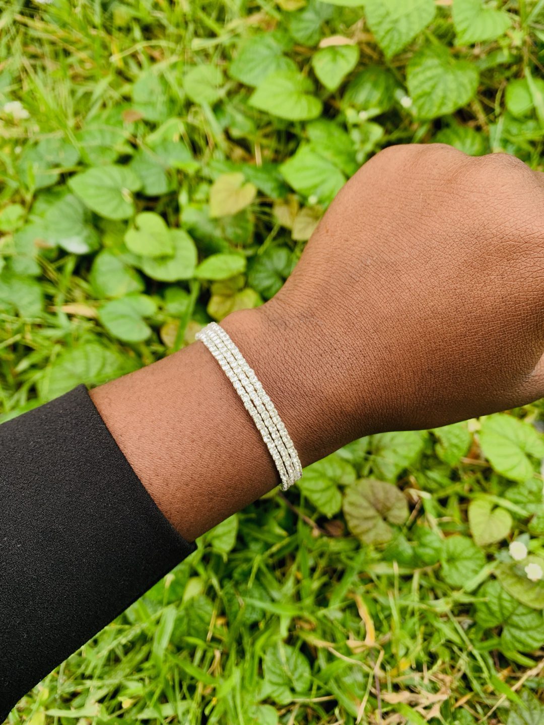 Three roll silver fashion bracelet 005 - Image 3